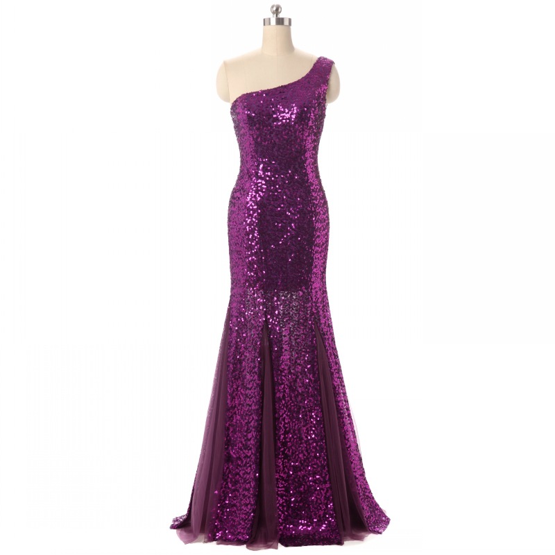 Picture of 2021 new bridal bridesmaid dress long one-shoulder mother dress banquet evening dress toast dress a generation of hair