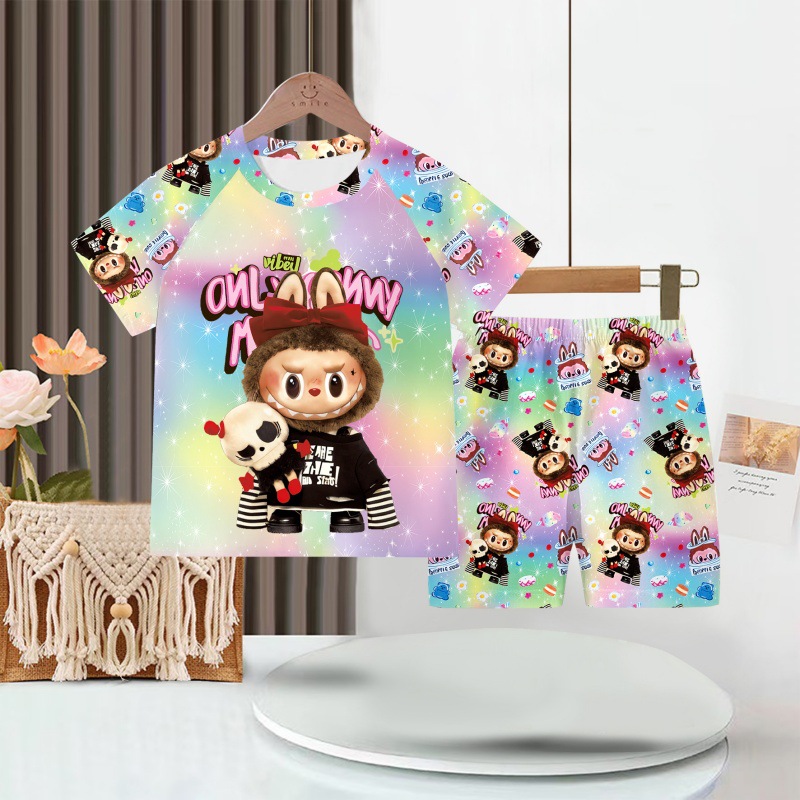 Picture of Wholesale Summer Children's Pajamas Cartoon Girls Short-Sleeved Shorts Thin Boys Casual Middle and Large Children's Suits Home Clothes