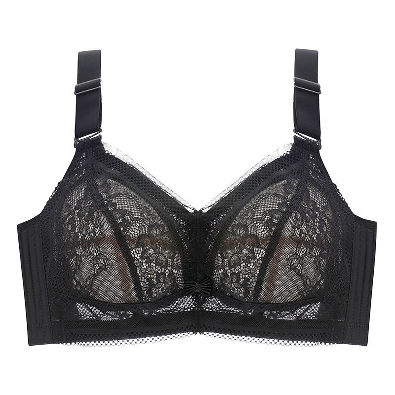 Picture of plus size Women's Non-rimless Underwear Bra Large Cup chubby girl Ultra-thin Adjustable Breast Tinkling Auxilum Large and Small Chest