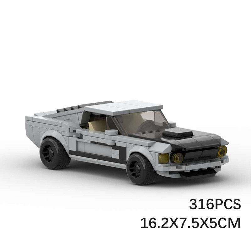 Picture of Compatible with Lego building blocks MOC96038 Ford wild horse Boss 302 racing speed8 grid assembled educational toys