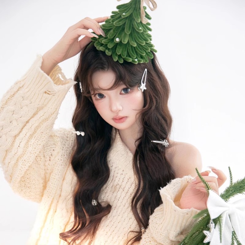 christmas headdress christmas tree hairband diy twist stick christmas hair accessories women's holiday dress decoration gift headband
