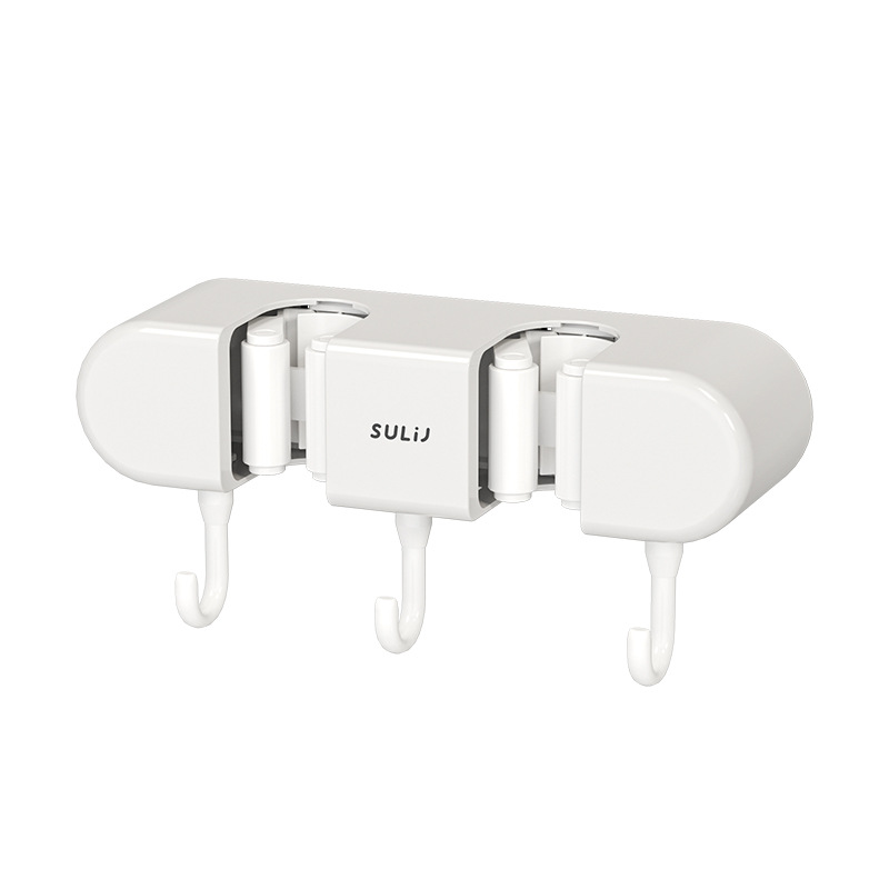 Picture of Wall-mounted mop clip rack punch-free hook balcony bathroom bathroom buckle fixed broom storage rack