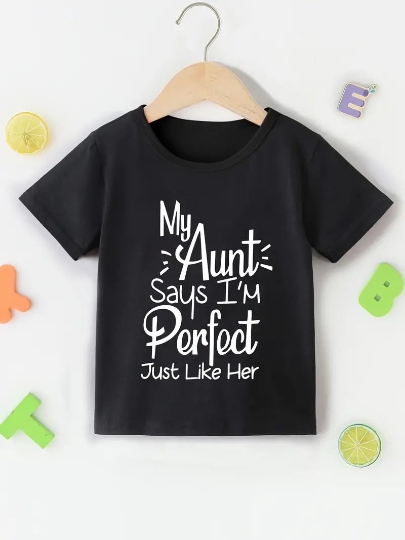 perfec like aunt new fashion brand children's clothing summer half sleeve boys and girls cotton T-shirt cross-border wholesale