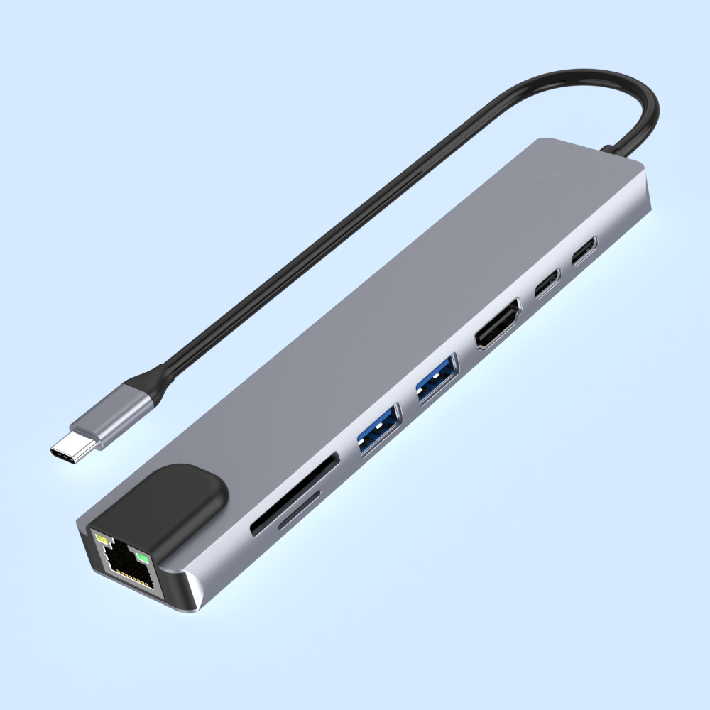 Picture of Cross-Border Type-C Docking Station with Ethernet Port, USB Multi-Port Expansion Dock, USB Hub Wholesale, Multi-Interface