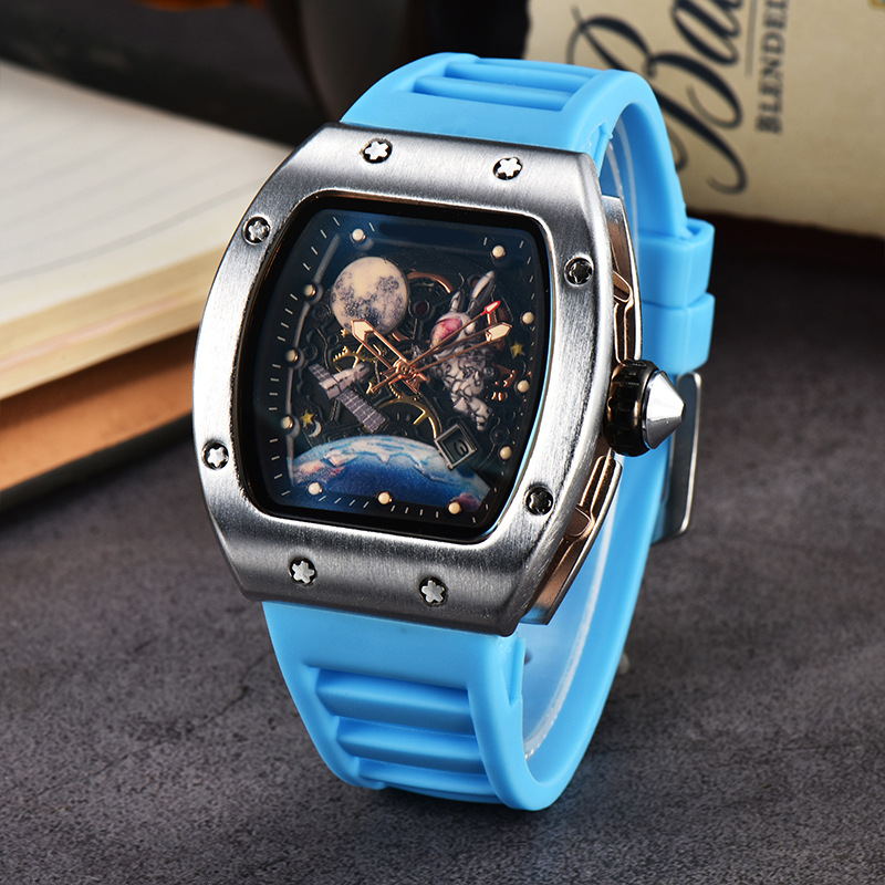 Picture of Factory wholesale foreign trade new barrel-shaped space astronaut luminous hollow tourbillon fashion men's wrist watch