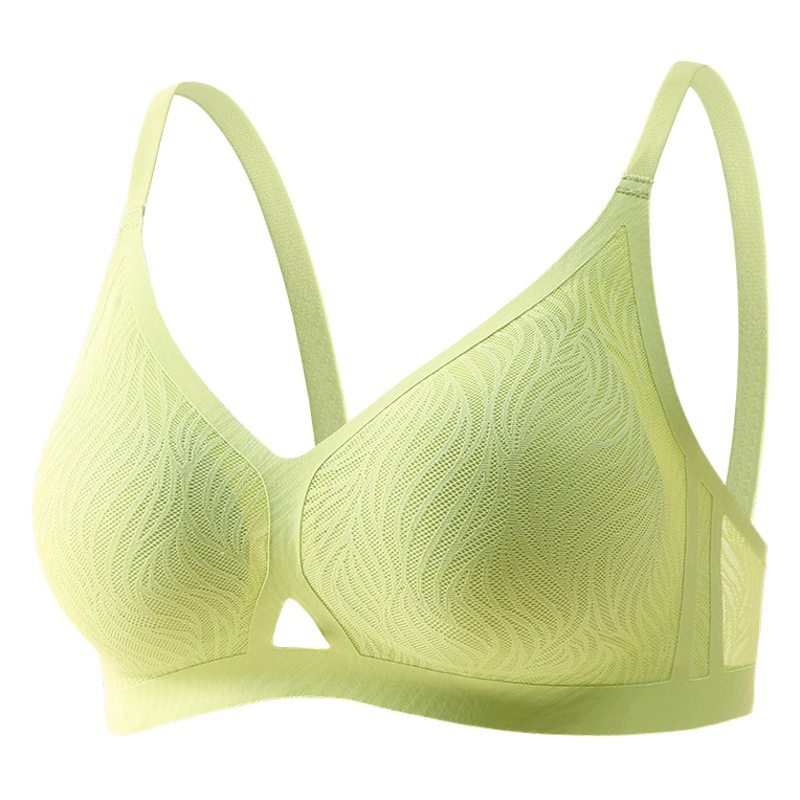 Comfortable Fit Seamless Small Flame Lace Bra Youth Fixed Cup Push-up Sports Women's Underwear