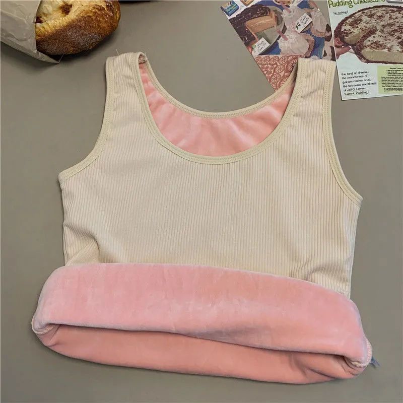 Picture of Women's Warm Vest fleece-lined Thickened Base Shirt Women's Inner Wear Autumn and Winter Soft Vest Tight Body Beauty Base Top