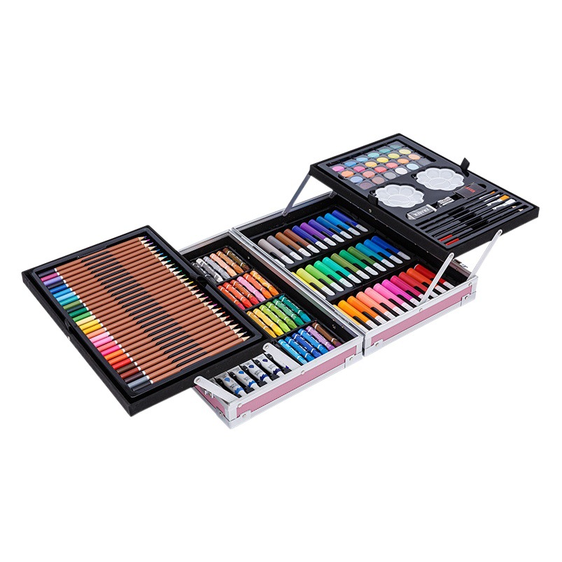 Elementary school children's brush full set of painting tools watercolor pen Crayon paint painting suit gift box 145pc