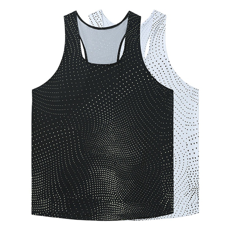 ZD longitudinal end men's track and field marathon running vest sports quick-drying breathable ultra-light mesh training suit