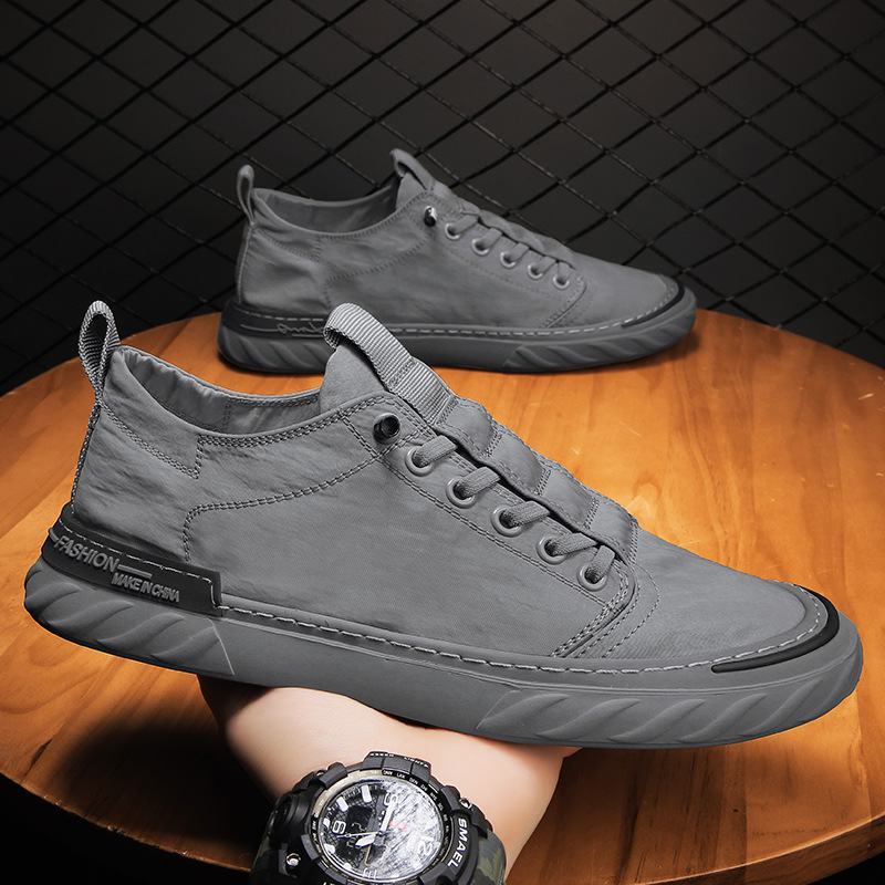 Old Beijing Cloth Shoes Men's Autumn New Breathable Thin Ice Silk Cloth Shoes Men's Slip-on Canvas Casual Men's Shoes