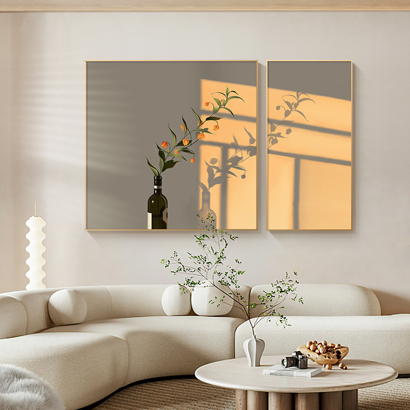 Light and Shadow Still Life restaurant background wall decorative painting two combination living room sofa wall hanging painting warm healing mural
