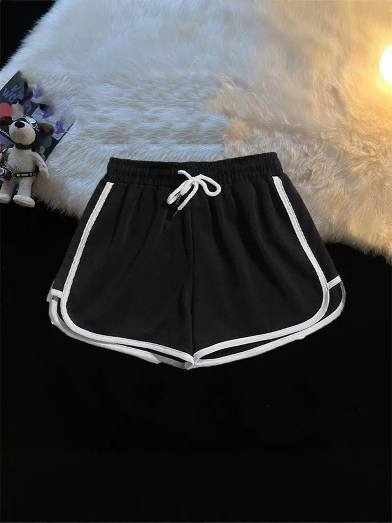 Sports Shorts Loungewear for Women Ins Summer Lazy Style Running Sleep Shorts Casual Morning Jog Simple Three-Point K Trendy Brand New