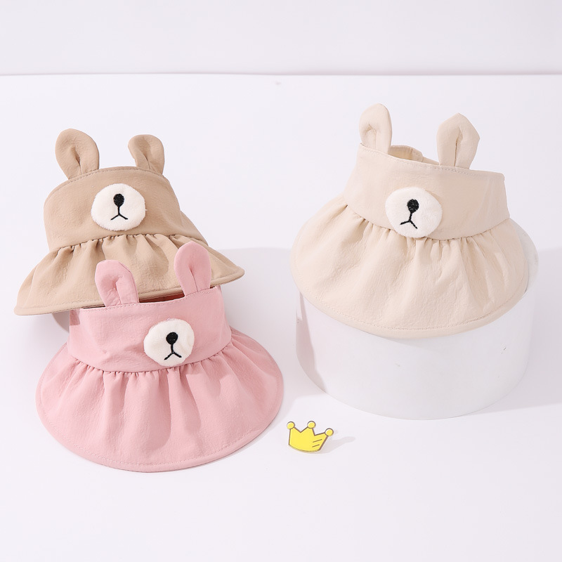 Picture of Baby Sunscreen Hat Summer Thin Children's Sun Hat Cute Bear Ears Baby Female Hat Sun Hat Empty Top