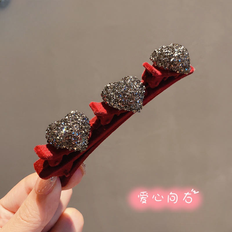 Picture of Flocking Hair Clip Women's Front Head Bangs Clip Side Clip Short Hair Transition Artifact Broken Hair Clip Duckbill Clip Headdress