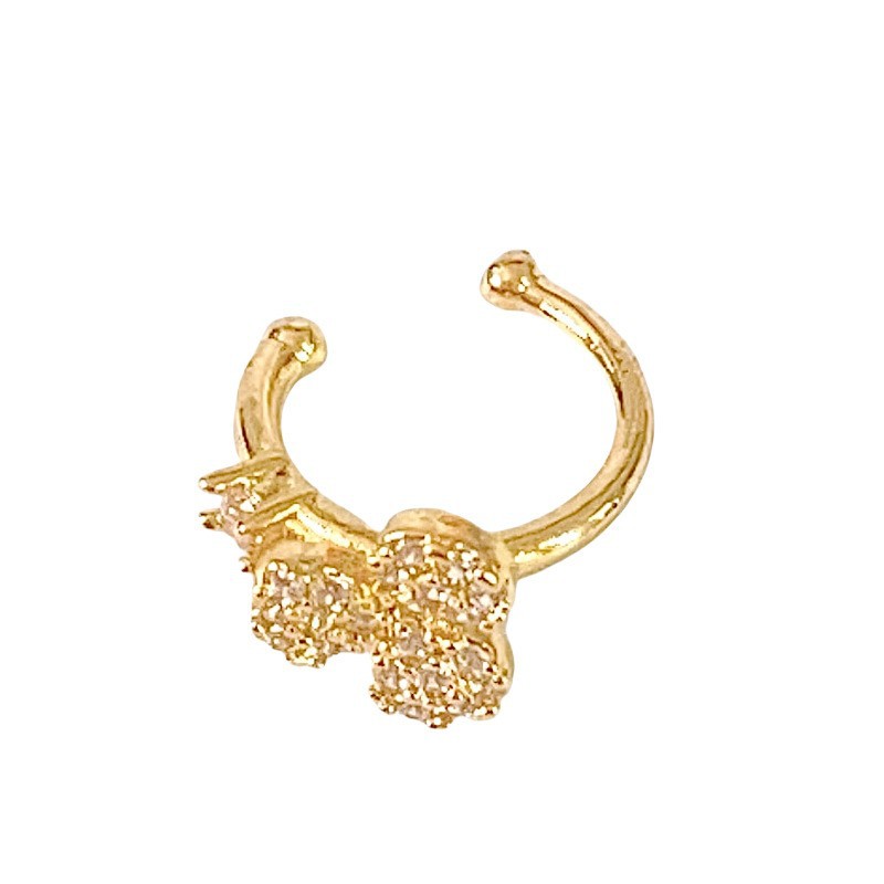 Cross-border Accessories Water Drop Butterfly Pendant Copper Nose Ring Nose Nail Women's Fresh and Sweet Ins Style High-grade Jewelry