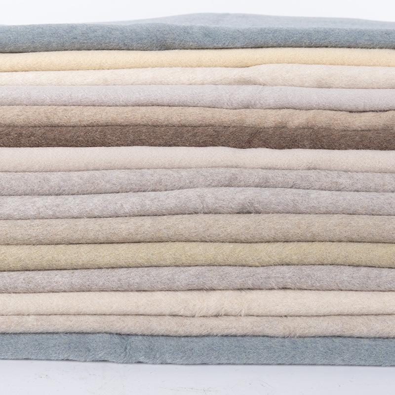 Foreign Trade Wholesale Cashmere Smooth Wool Fabric Japanese and Korean Plain Outwear Clothing Outwear Wool Fabric Double-Sided Woolen Fabric