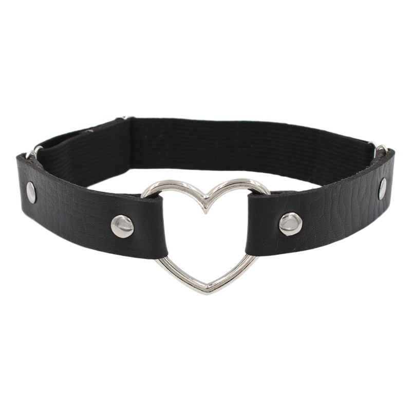 Zippe European and American Harajuku Punk Street Shooting Heart Leather Leg Chain Single Layer Heart-Shaped Hip-Hop Leg Ring Garter Belt Anklet
