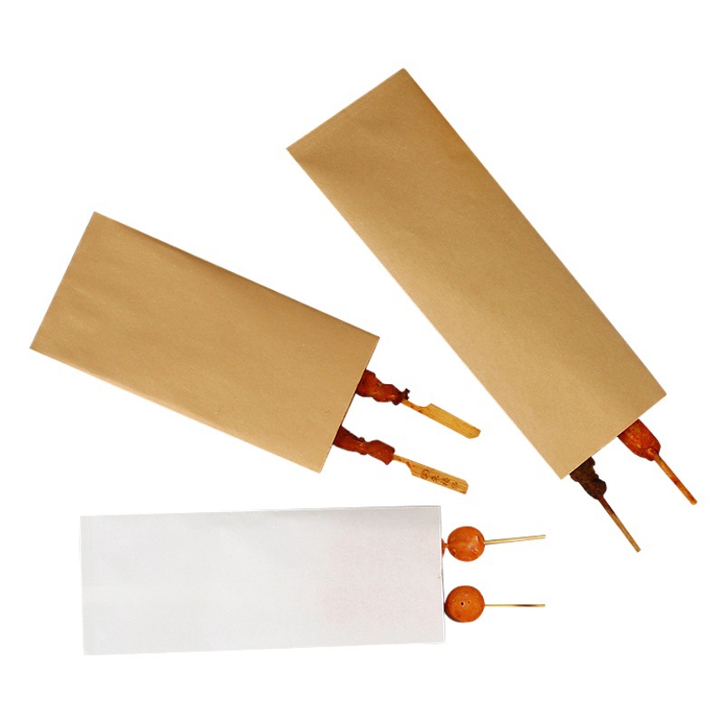 Oil-Proof Cowhide Food Bag, Fried Takeaway Barbecue Packaging Bag, Gluten Grilled Sausage Fried Skewers, Fried Dough Sticks Paper Bag Customization