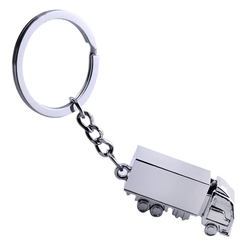 Creative Metal three-dimensional solid car keychain truck keychain pendant truck three-side printed LOGO