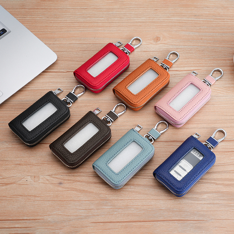 Picture of Cross-border New Real Soft Leather Car Key Case Window PU Leather Car Key Case Japanese and Korean Zipper Multi-color Explosions