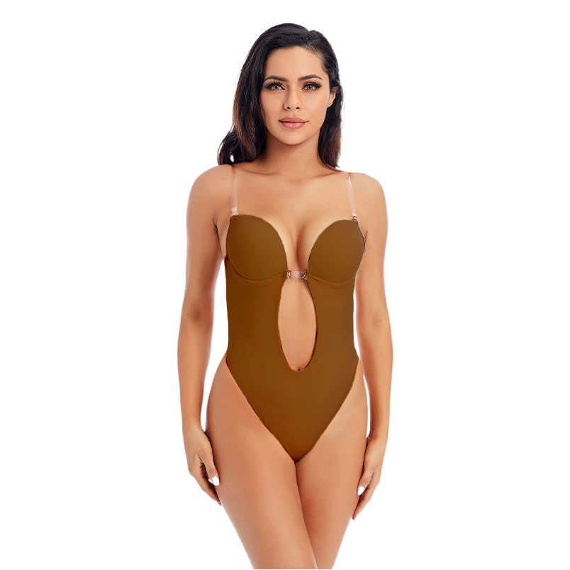 Sexy Backless Body-Shaping Clothes for Women, Summer Underwire Seamless Intimates, Triangle Body Shaper, Breast Cup One-Piece Body-Shaping Garments
