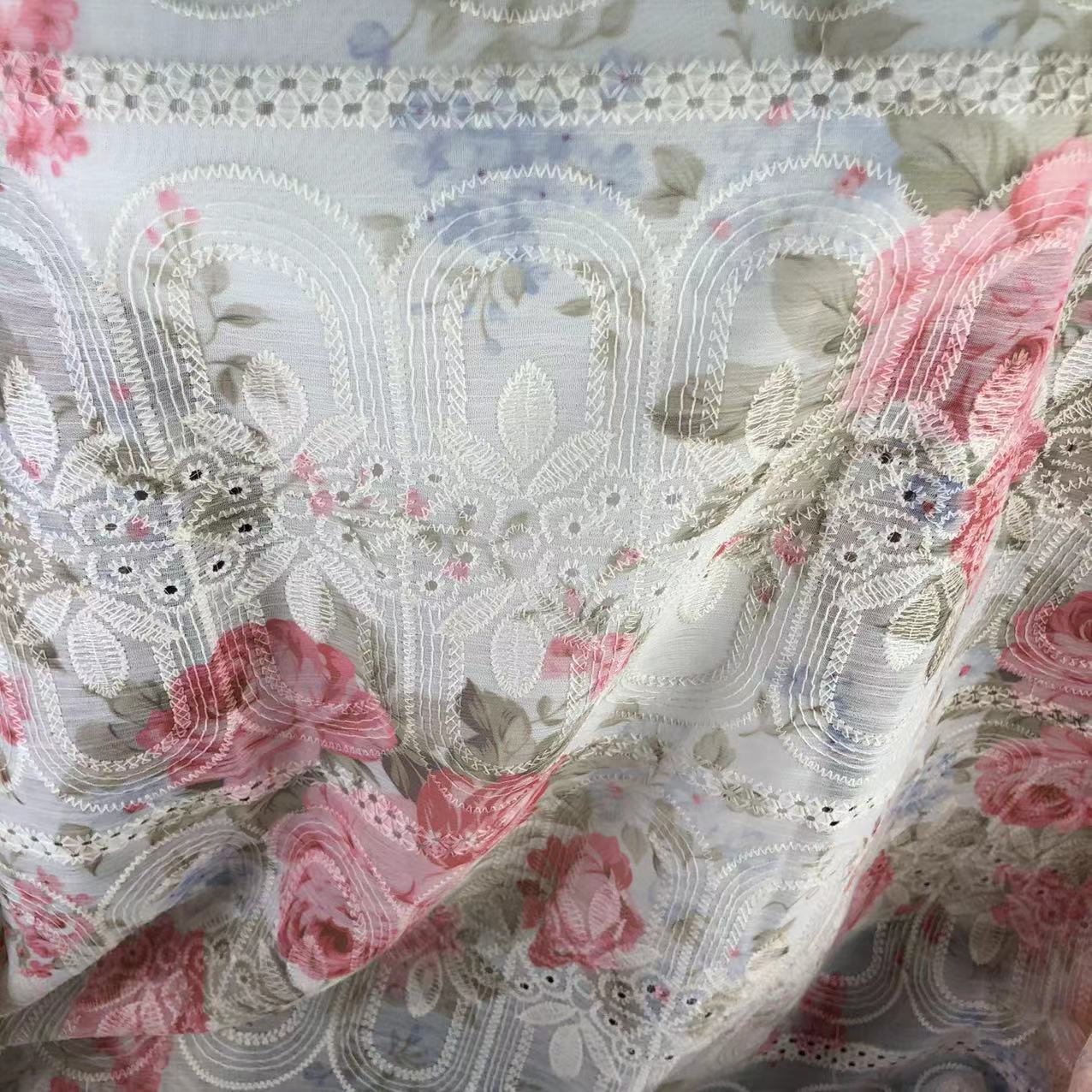 Picture of Xiaojun Textile Floral Pattern Computer Embroidery Printed Fabric Chinese Print Children's Clothing Fabric Dress Han Dynasty