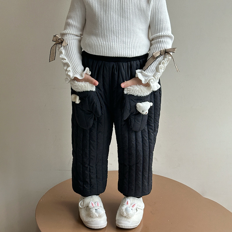 Picture of Girls' Cotton Pants Winter Thickened 2024 New Children's Three-Layer Cotton Winter Casual Pants Baby's Cotton Pants Trendy