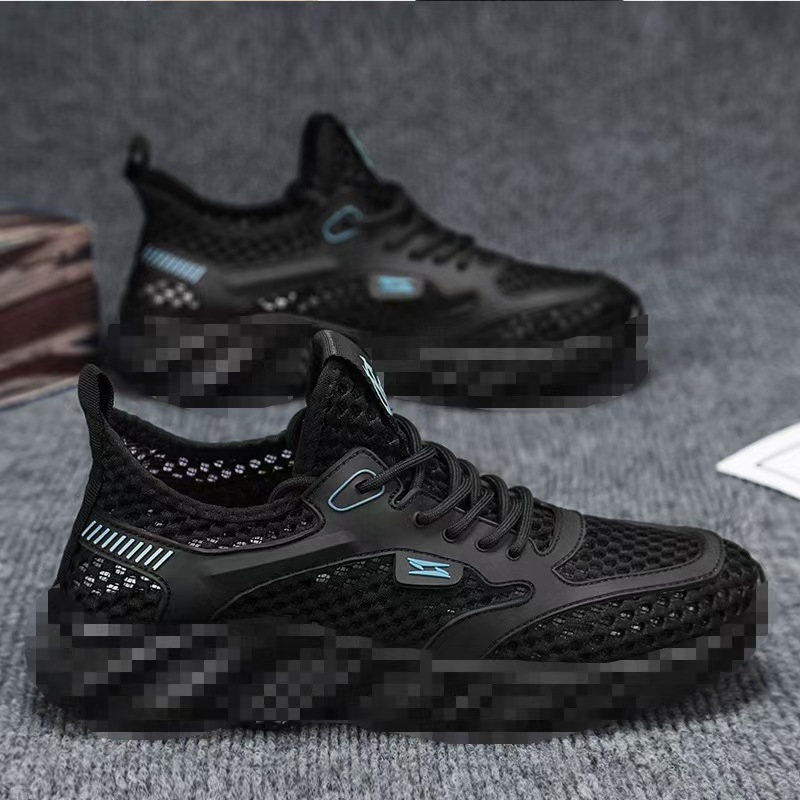 Sandals Men's Mesh Breathable Sandals Hollow Breathable Non-Stinky Foot Hole Shoes Trendy Versatile Casual Shoes Men's Sandals