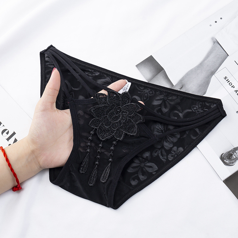 Picture of Spring and summer new underwear women's sexy women's underwear lace temptation low waist temptation briefs women's cotton crotch