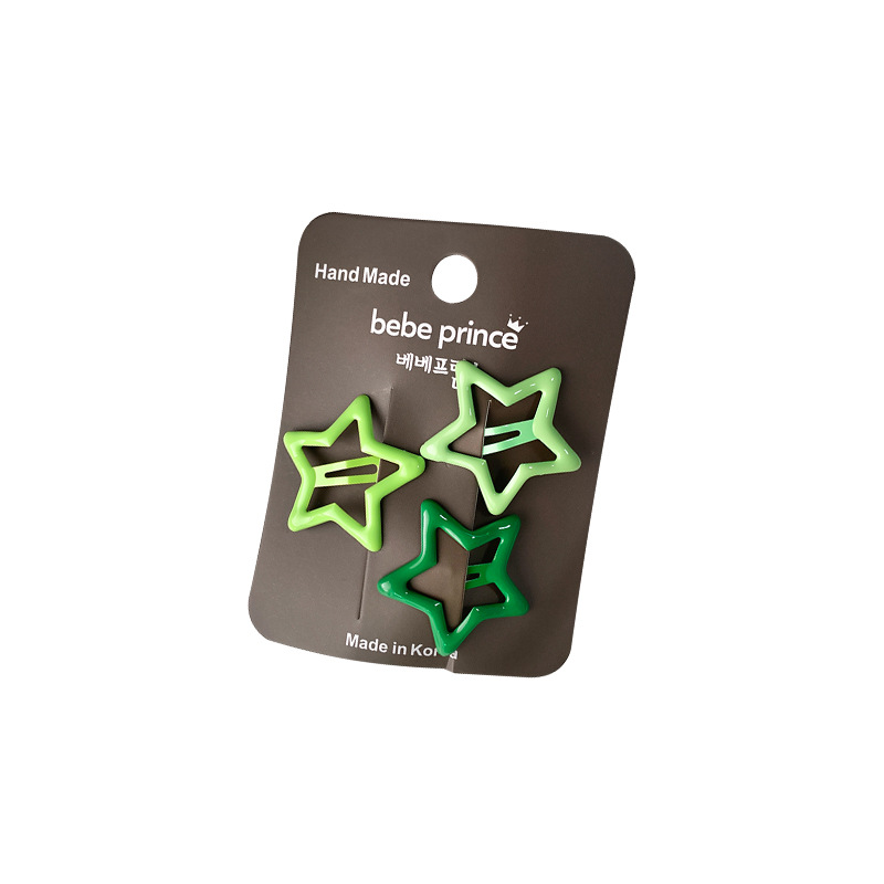 Picture of New color star hairpin suit multi-color series sweet not hurt hair side clip five-pointed star cute broken hairpin BB clip