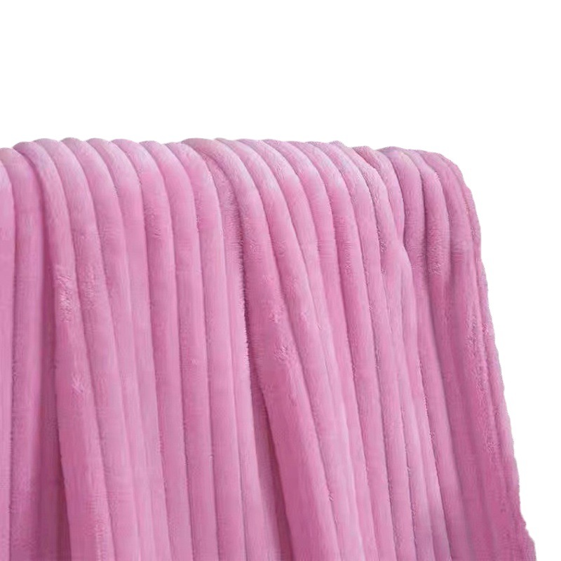 Cross-border dedicated solid color strip blanket flannel air conditioning blanket gift blanket coral fleece blanket factory wholesale
