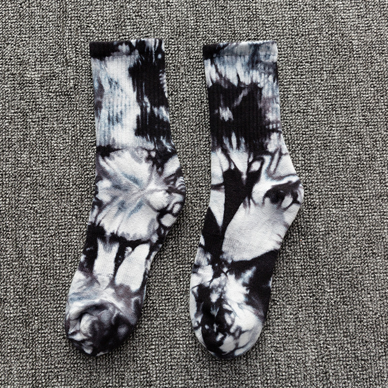 Picture of Tie-dyed Long Socks Men's Autumn and Winter Mid-length Socks Ins Trendy Pure Cotton Autumn Basketball Towel Socks Thickened Women's High-top Long Socks