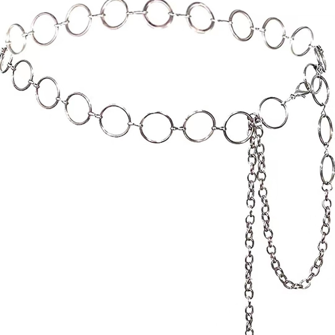 European and American Cross-border Jewelry Punk Style Waist Chain Metal Ring Body Chain Female Personality All-match Cold Style Waist Chain