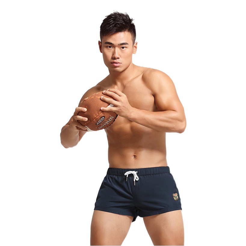 SEOBEAN Men's Sports Pants Three-point Running Track Pants Fitness Beach Pants with Lined 10601