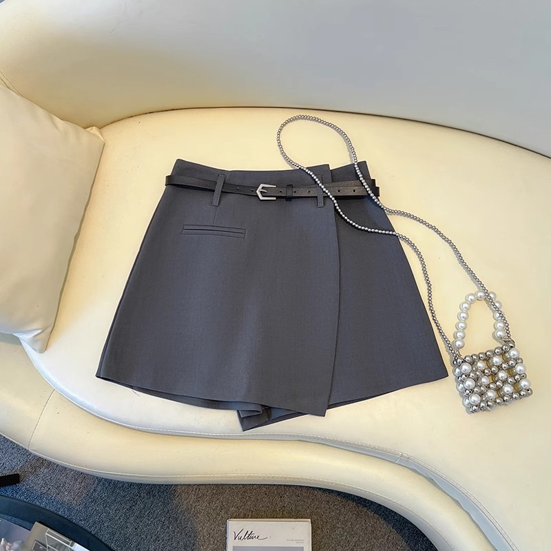 Irregular skirt pants for women, autumn/winter high-waisted suit short skirt, versatile pencil skirt, slimming anti-exposure A-line skirt, midi skirt