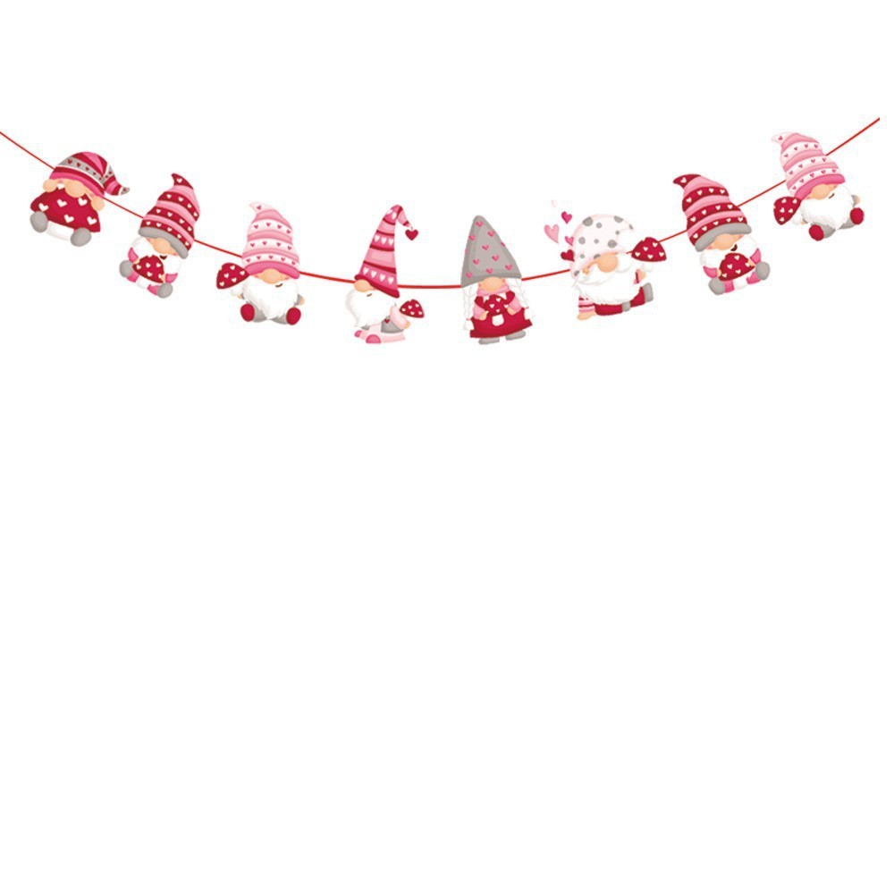 Picture of Christmas Decorations Christmas Pull Flag Hanging Flag Holiday Banner Party Decoration Paper Cartoon Christmas Pull Flower String Flag