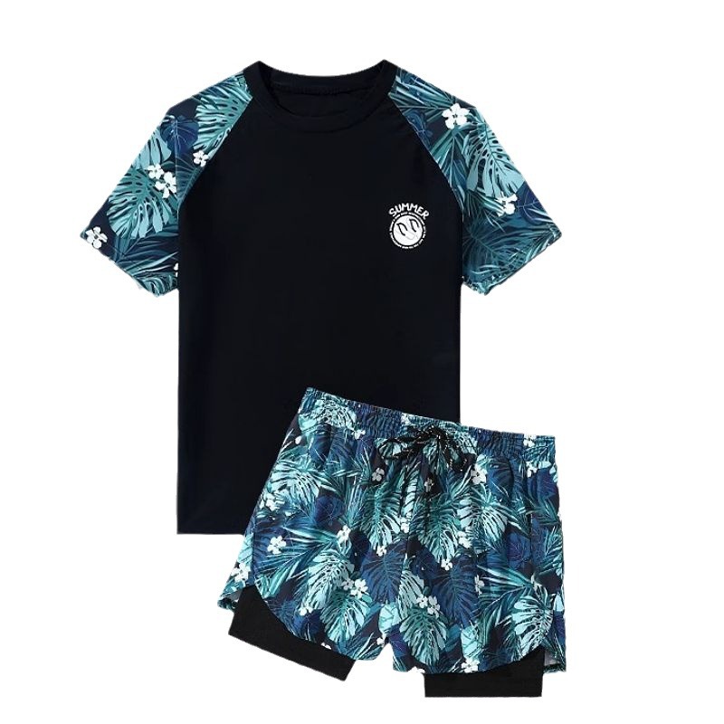 Picture of Swimsuit Men's Suit Men's Large Size Swimming Trunks Hot Spring Top Men's Swimming Trunks Anti-Embarrassment Swimming Equipment Complete Set