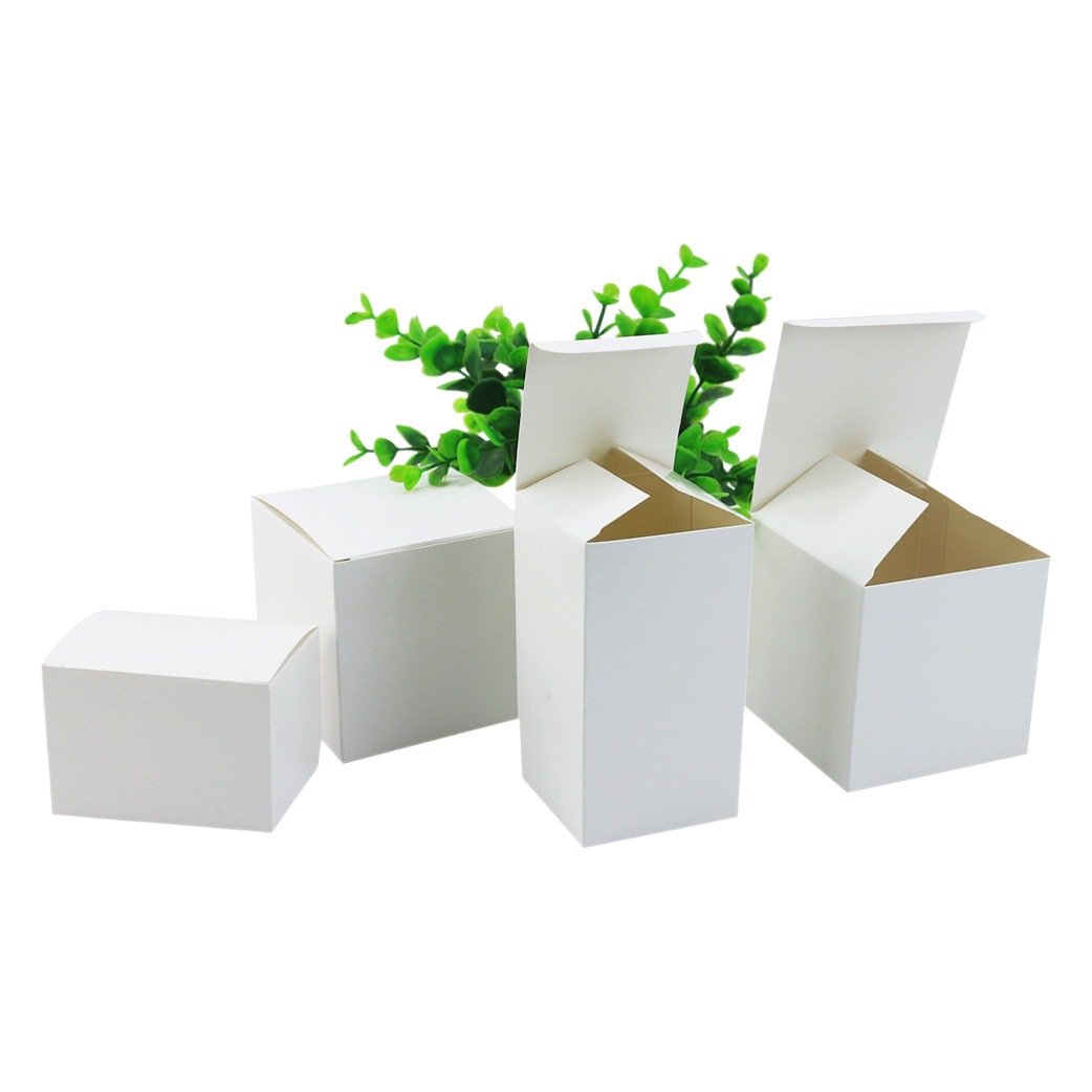 in stock small white box 350g white card folding paper box latch box cosmetic color box printing LOGO packaging box
