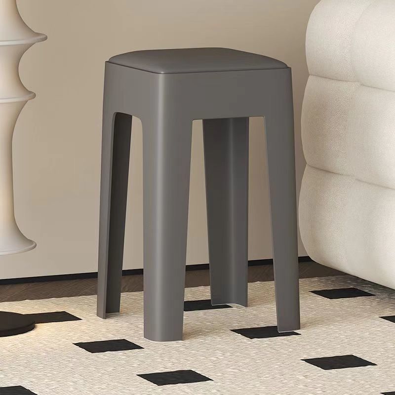 Picture of Plastic stool for home use thickened adult sturdy living room dining table eating non-slip stool can be stacked simple high stool bench