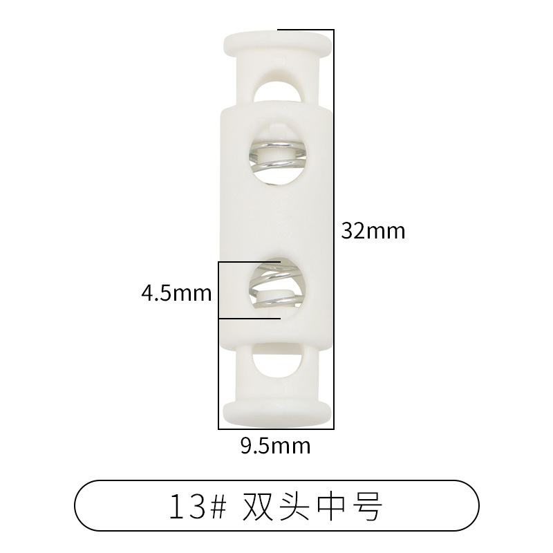 Picture of Manufacturer Plastic Adjustable Elastic Belt Spring Buckle with Rope Pig Nose Buckle Single and Double Holes Round Black Transparent Drawstring Buckle