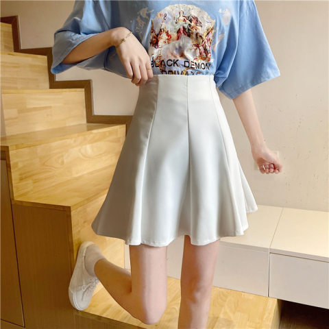 2023 Summer Skirt Women's Short Mid-length High Waist A- Line Distinctive All-match Elegant Japanese Style Women's Clothing