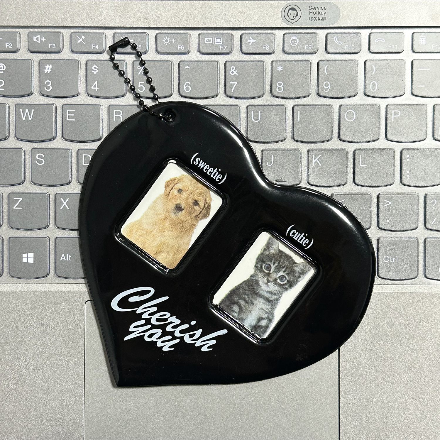 Picture of Ins Red Love ID Card Photo Aidou Big Head Sticker Couple Card Case Pendant Keychain Hanging Chain Decoration