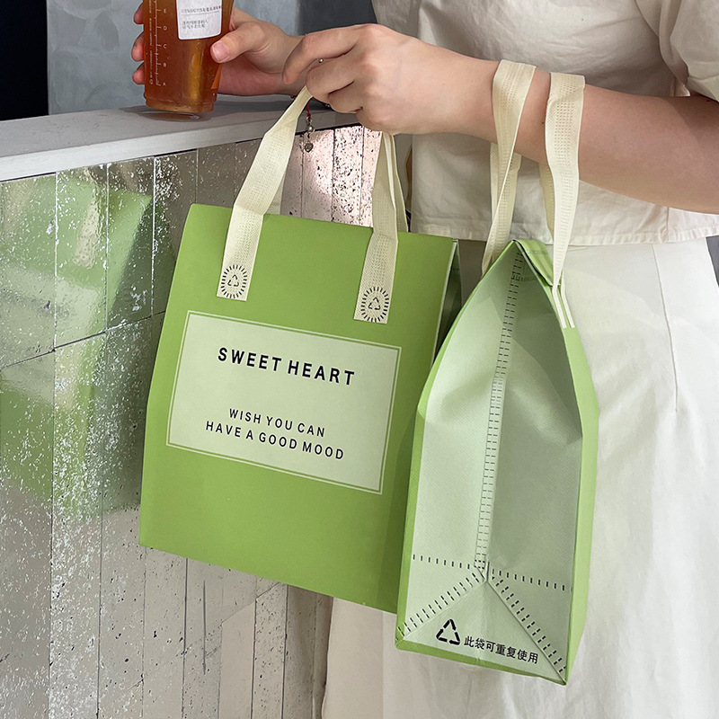 Picture of Thickened Aluminum Foil Insulated Takeaway Packaging Bag New Material Milk Tea Cake Dessert Catering Non-Woven Satchel Single Double Four Cups