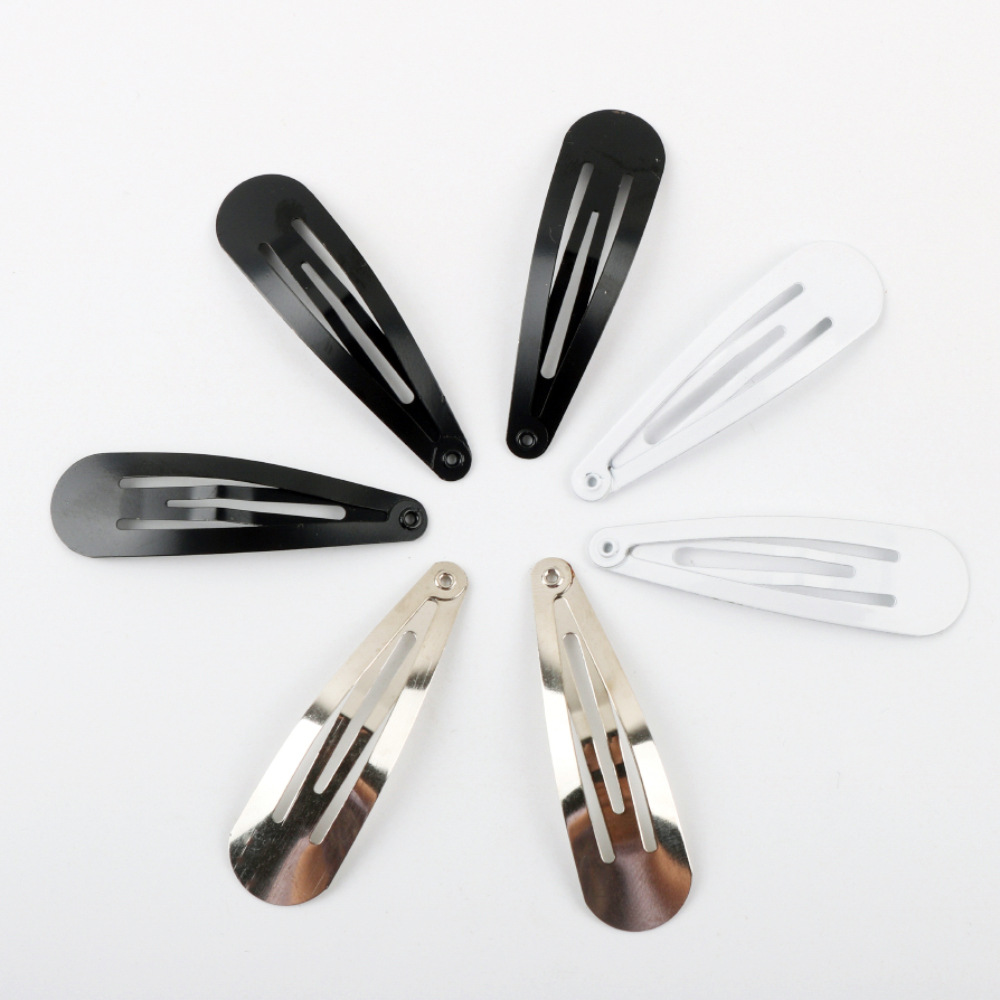 Cross-Border Black Frosted Water Drop Clip Bb Clip DIY Matte Paint Hair Clip Hair Accessories Material Accessories Wholesale