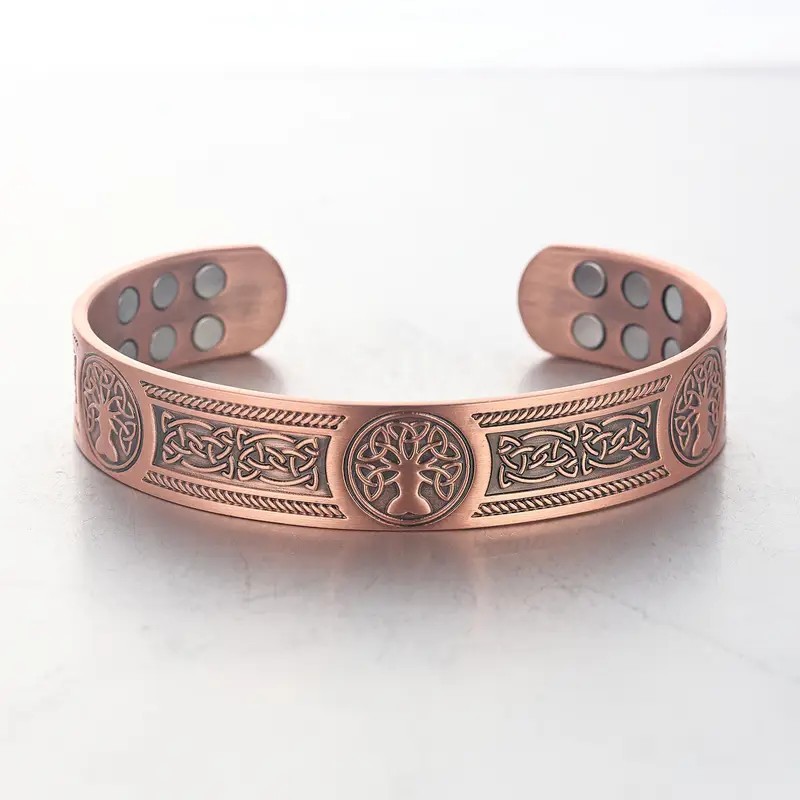 European and American Cross-Border Hot-Selling New Twelve Magnet Men's Open Bracelet Fashion Retro Bracelet