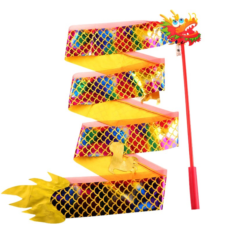 Picture of Luminous Dragon ribbon dance dragon lantern ribbon children dragon lantern performance props luminous toys dance gymnastics