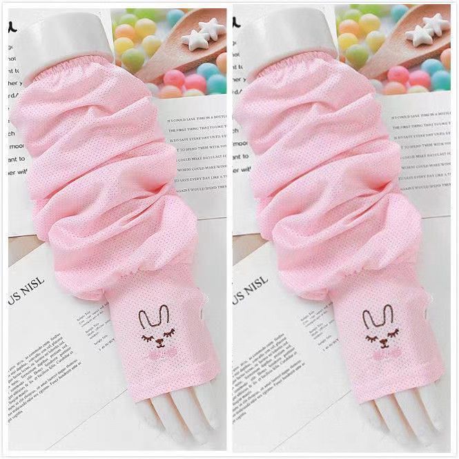 Picture of Summer Soft Rabbit Ice Sleeve Sun Protection Versatile Fashion Cycling Gray Outdoor Sleeve