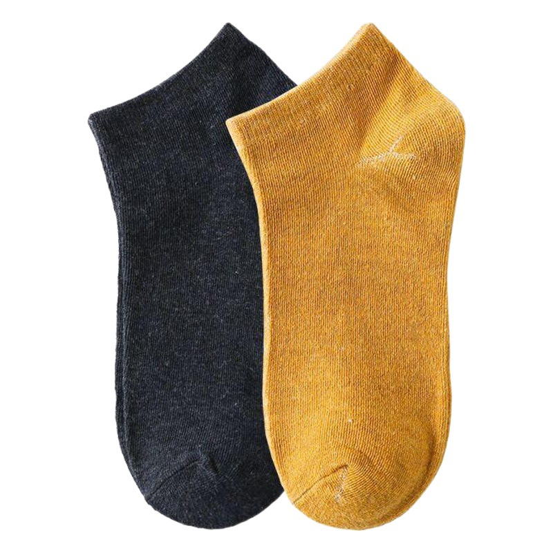 Men's trendy ankle socks 168-pin solid color retro short stand men's socks Y-shaped anti-fall heel sports cotton socks