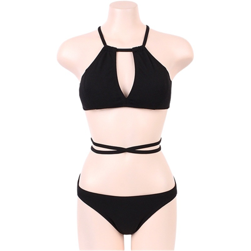 Factory wholesale new Korean women's swimsuit sexy fashion strap size chest gathered European and American split bikini