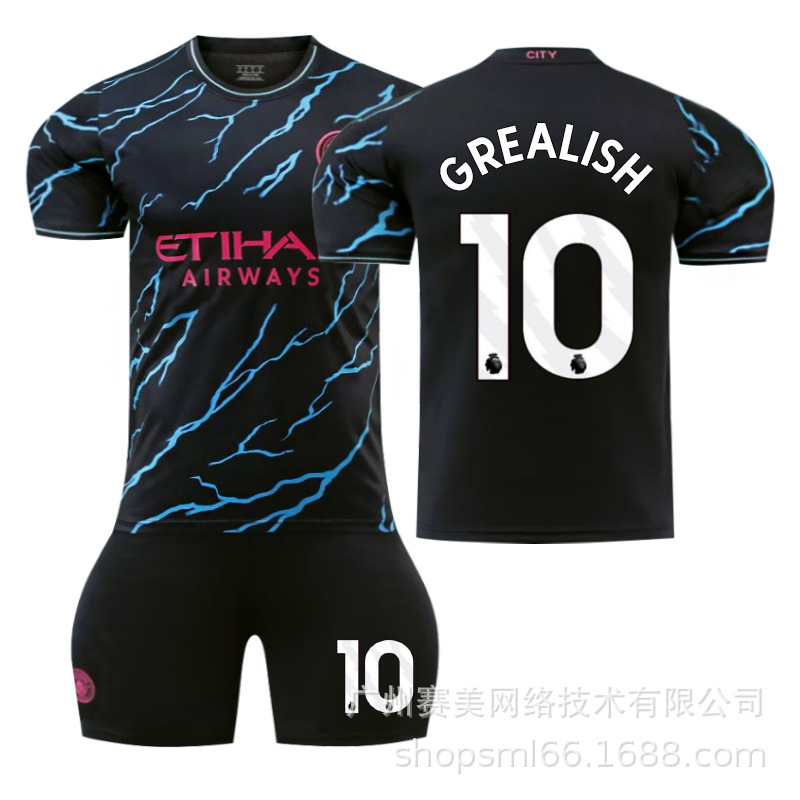 Picture of 23-24 Manchester City II away football uniform suit No. 9 Harland 17 de brauney 10 Rushford 47 Forden